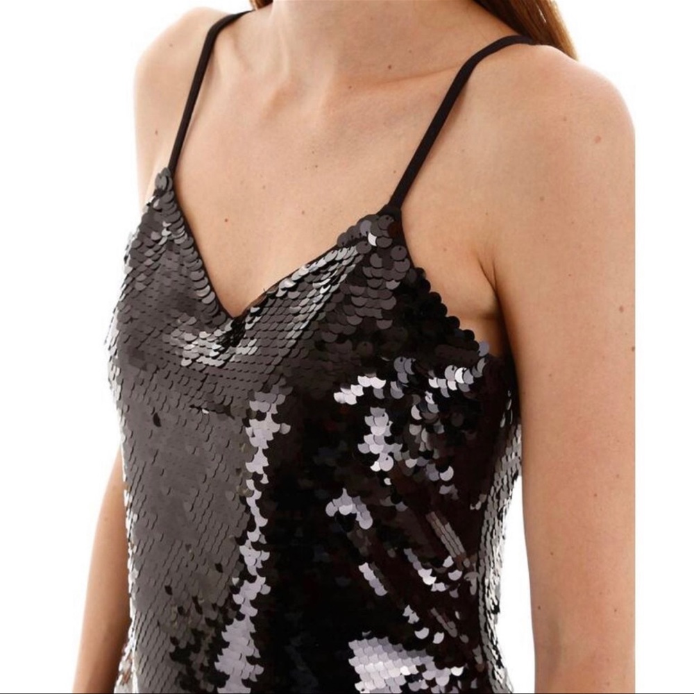 Michael Kors Black Sequined Slip Mini Dress size Medium